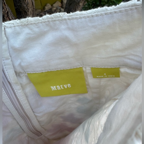 MAEVE Anthropologie Cream Floral Embroidered Mini Skirt - Picture 3 of 4